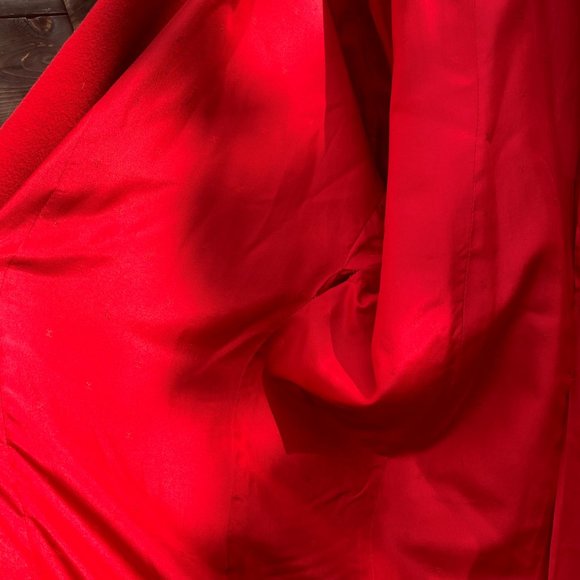 Chanel Women Cashmere/Silk Long Red Coat Coco Chanel Peacoat From France - Picture 9 of 14